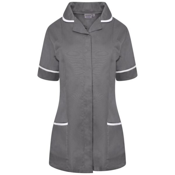 Classic Ladies Healthcare Tunic NCLTPS-SGWT - STORM GREY - WHITE - FRONT