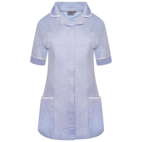 Classic Ladies Healthcare Tunic NCLTPS-SWT - SKY - WHITE - FRONT