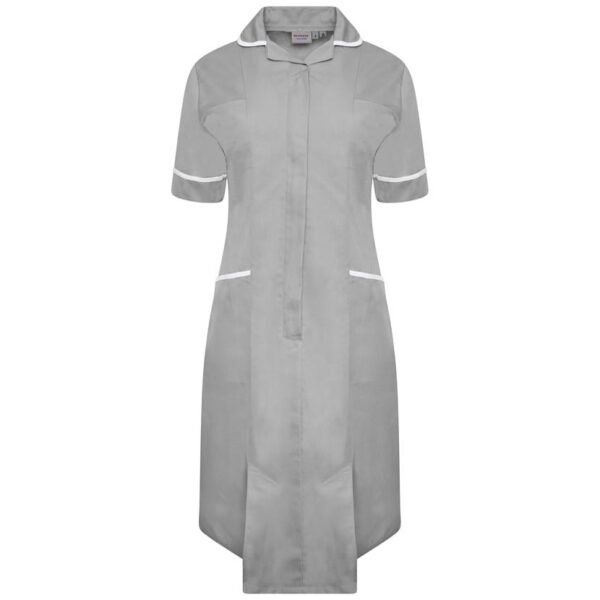 Ladies Healthcare Dress NCLD-GWT - GREY - WHITE - FRONT