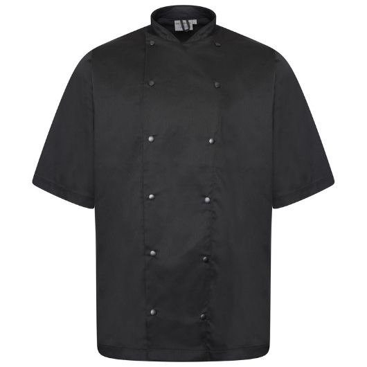chef jacket short sleeve black